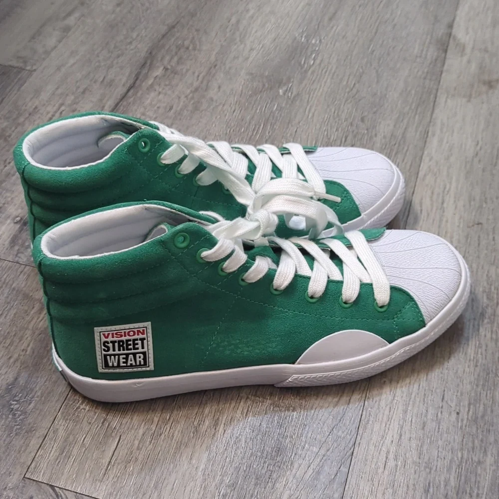 Vision Street Wear Retro Hi-Top Pepper Green Skate Shoes - Picture 1 of 10